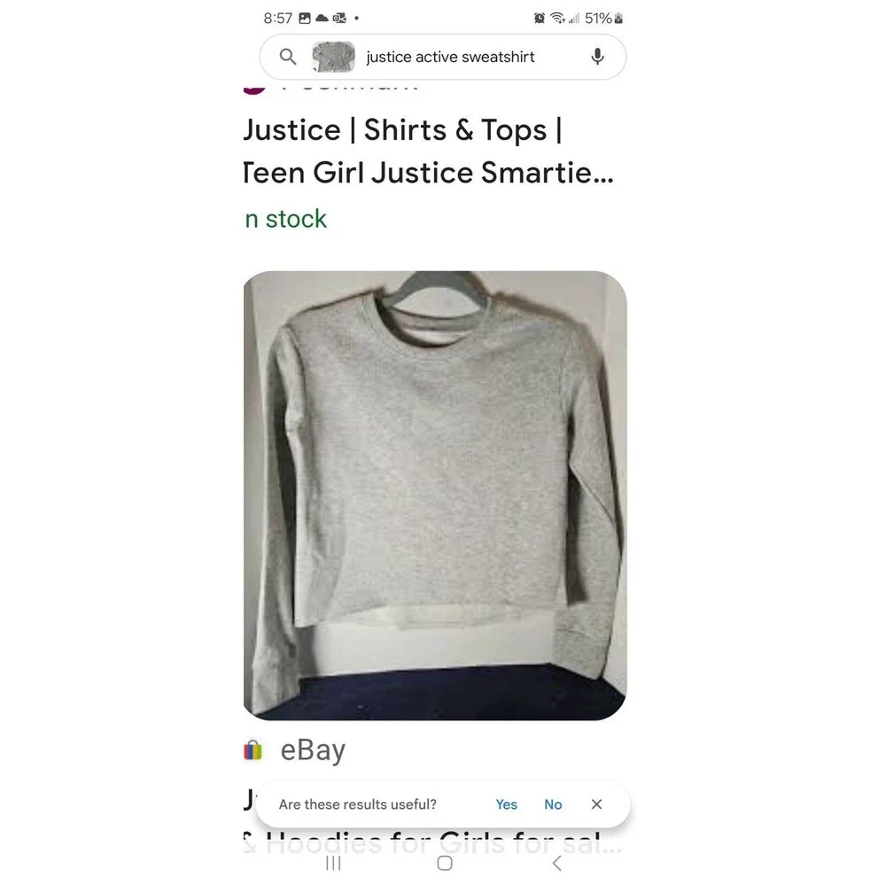 Justice Active Girls Size 10 Gray Long Sleeve Sweatshirt Cropped Fleece Lined